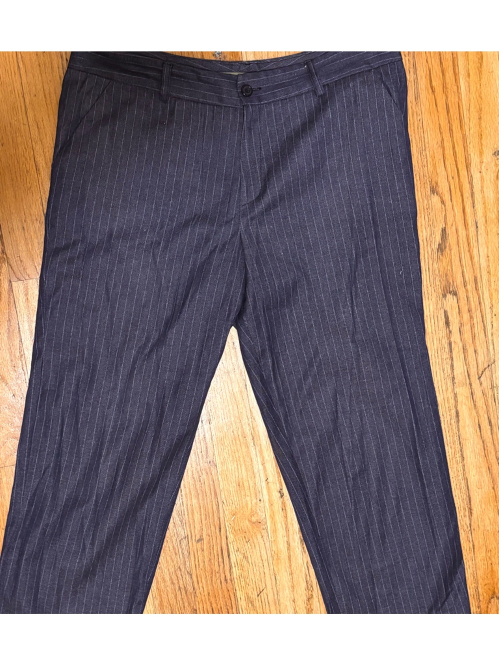Men's Navy Pinstripe Dress Pants
